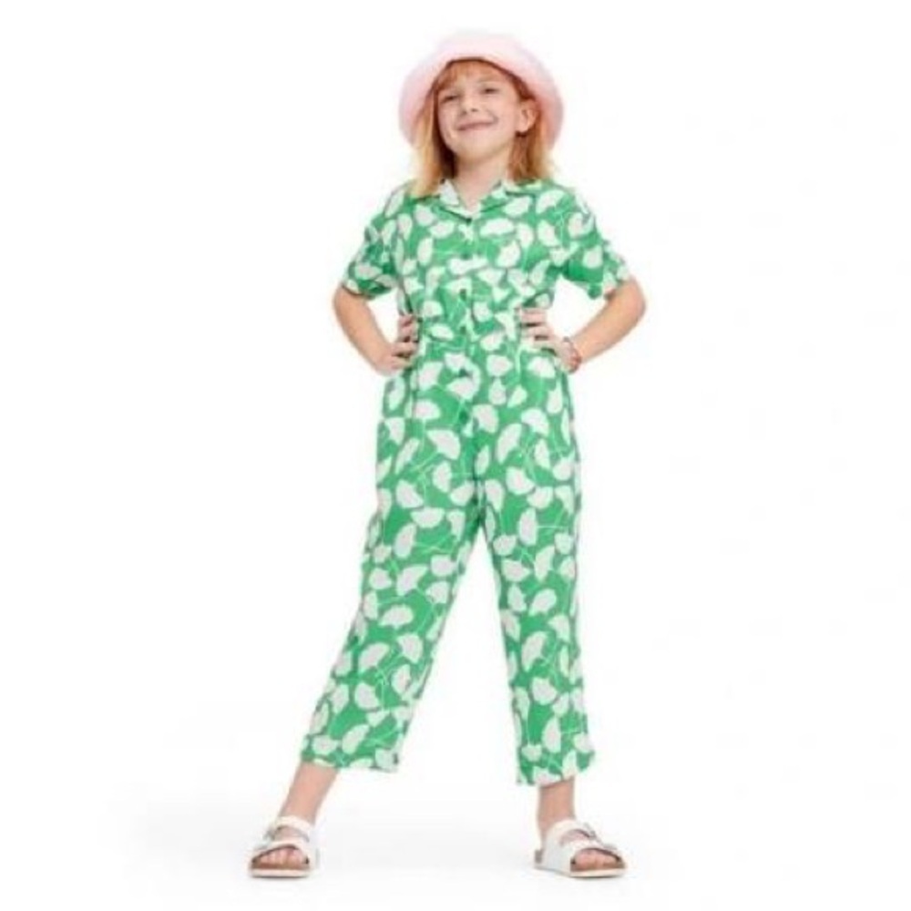 Diane Von Furstenberg Green and White Kids‎ Jumpsuit